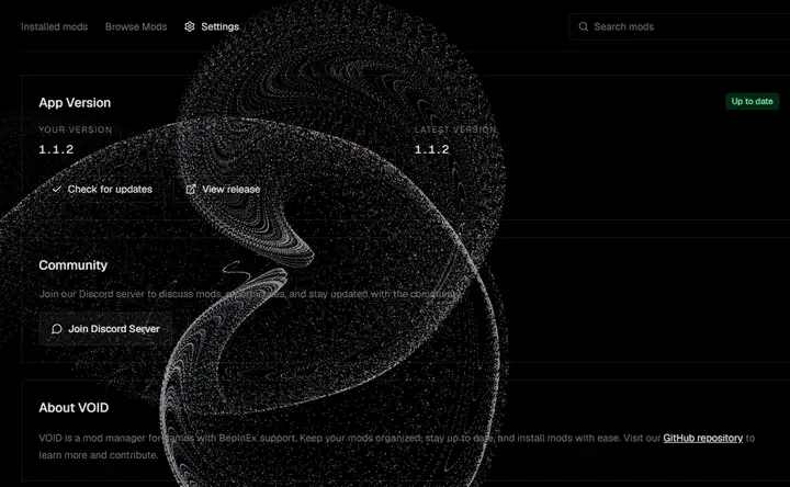 VOID Settings update view
